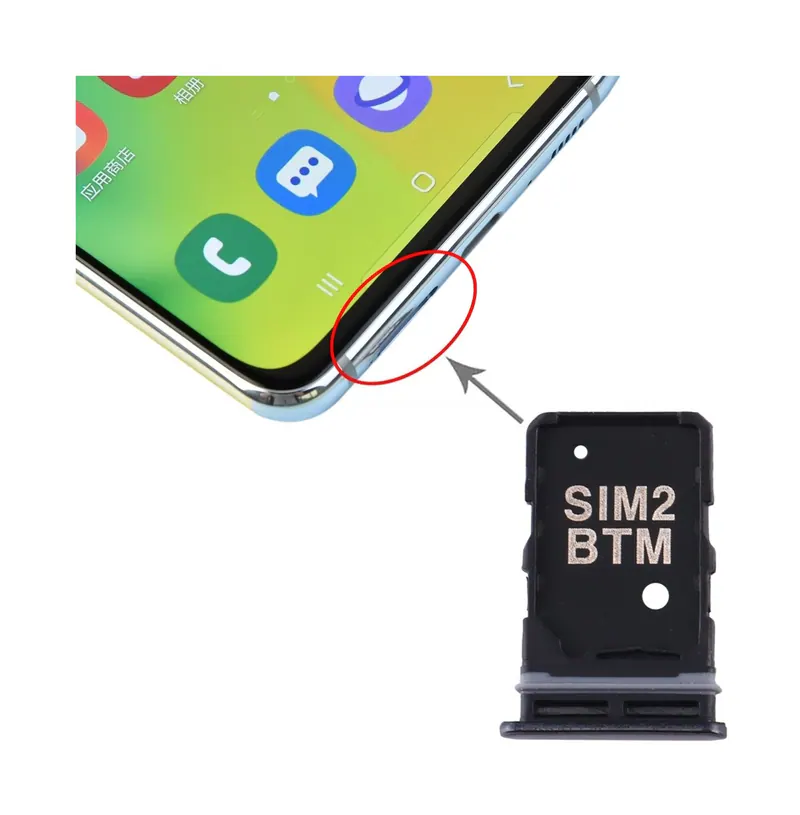 For Samsung Galaxy A80 SIM Card Tray + SIM Card Tray (Black) — image 1