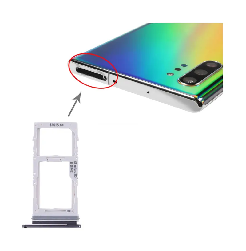 For Samsung Galaxy Note10+ SIM Card Tray + SIM Card Tray / Micro SD Card Tray (Black) — image 1
