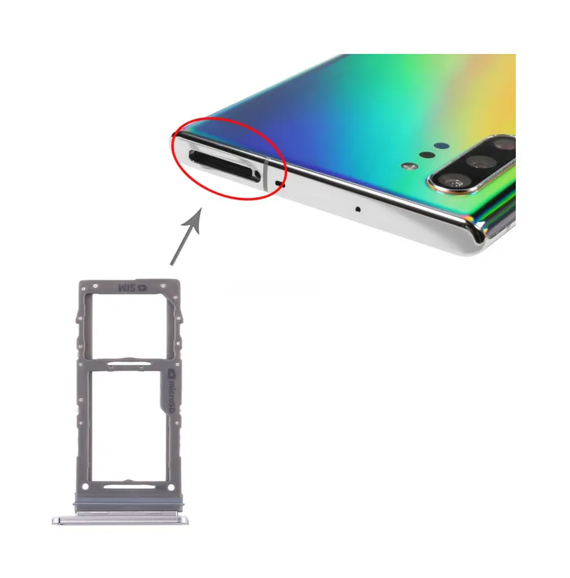 For Samsung Galaxy Note10+ SIM Card Tray / Micro SD Card Tray (Grey) — image 1