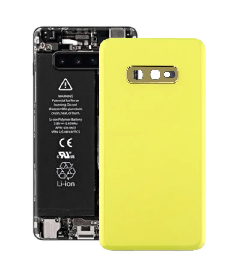 For Galaxy S10e Battery Back Cover with Camera Lens (Yellow) — image 1