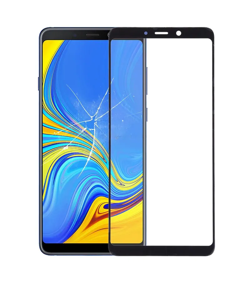 For Galaxy A9 (2018) / A9s Front Screen Outer Glass Lens (Black) — image 1