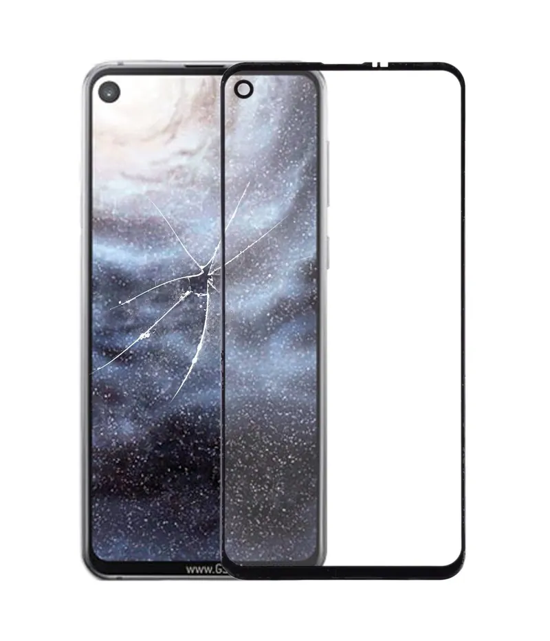 For Galaxy A8s Front Screen Outer Glass Lens (Black) — image 1