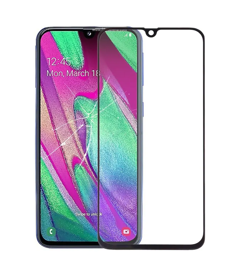 For Galaxy A40 Front Screen Outer Glass Lens (Black) — image 1