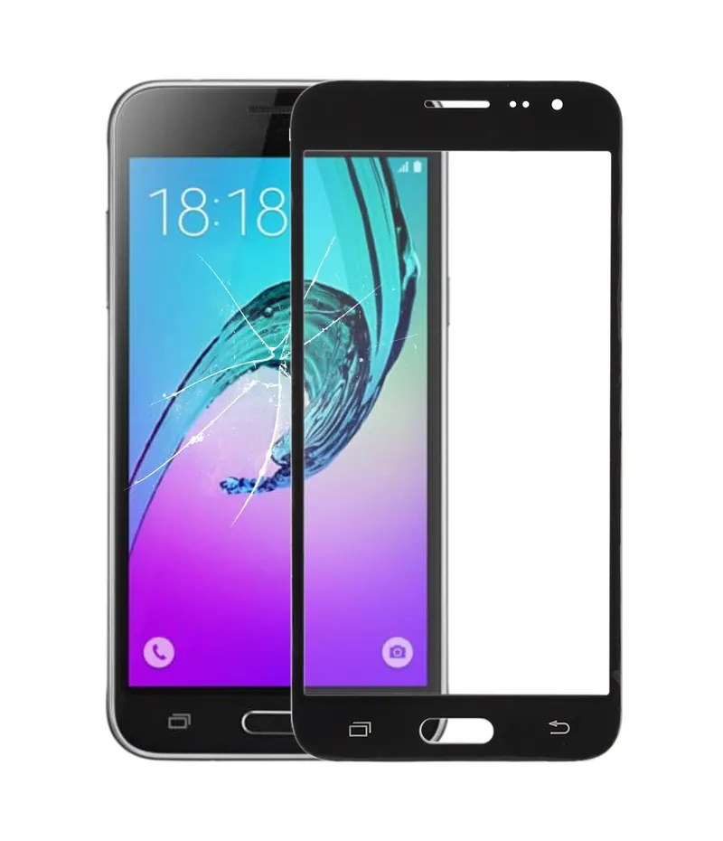 For Galaxy J3 (2016) / J320FN / J320F / J320G / J320M / J320A / J320V / J320P Front Screen Outer Glass Lens (Black) — image 1