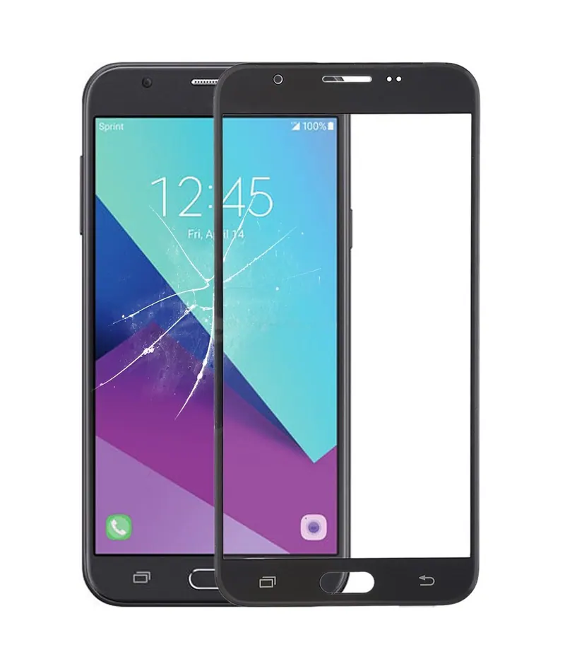 For Galaxy J7 V / J727V / J727P Front Screen Outer Glass Lens (Black) — image 1