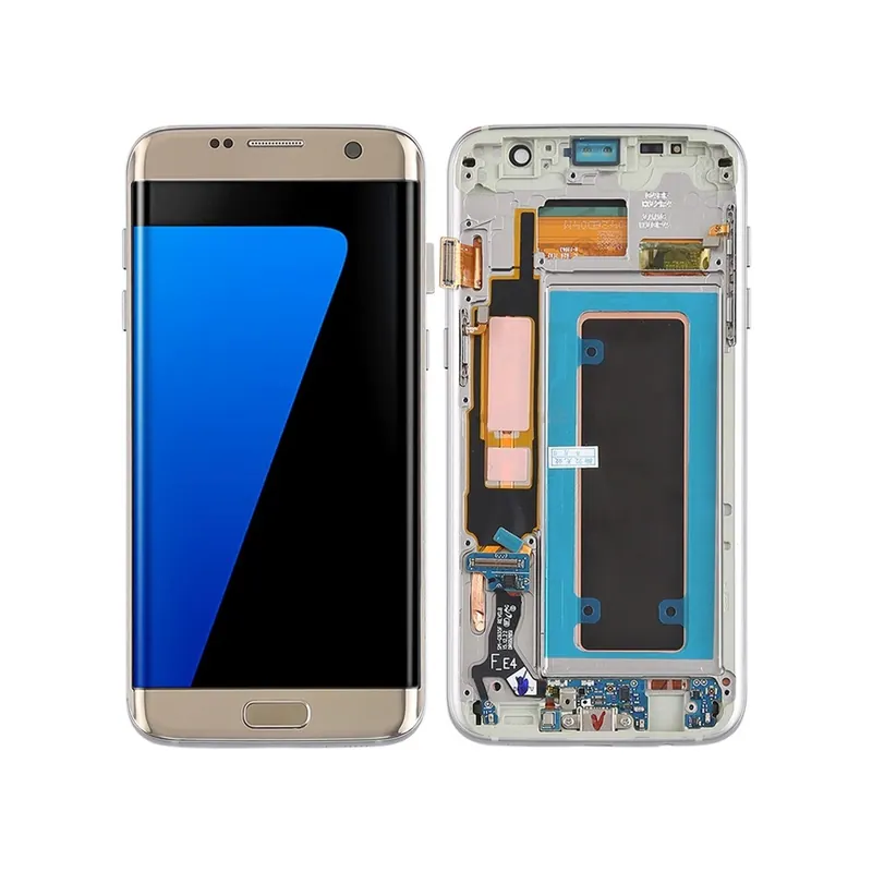 Original Super AMOLED Material LCD Screen and Digitizer Full Assembly(with Frame / Charging Port Flex Cable / Power Button Flex Cable / Volume Button Flex Cable) for Galaxy S7 Edge / G935F / G935FD(Gold) — image 1