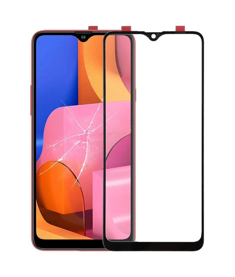 For Galaxy A20s Front Screen Outer Glass Lens (Black) — image 1