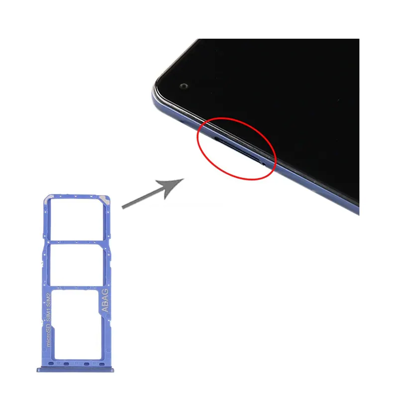 For Samsung Galaxy A21s SIM Card Tray + SIM Card Tray + Micro SD Card Tray (Blue) — image 1