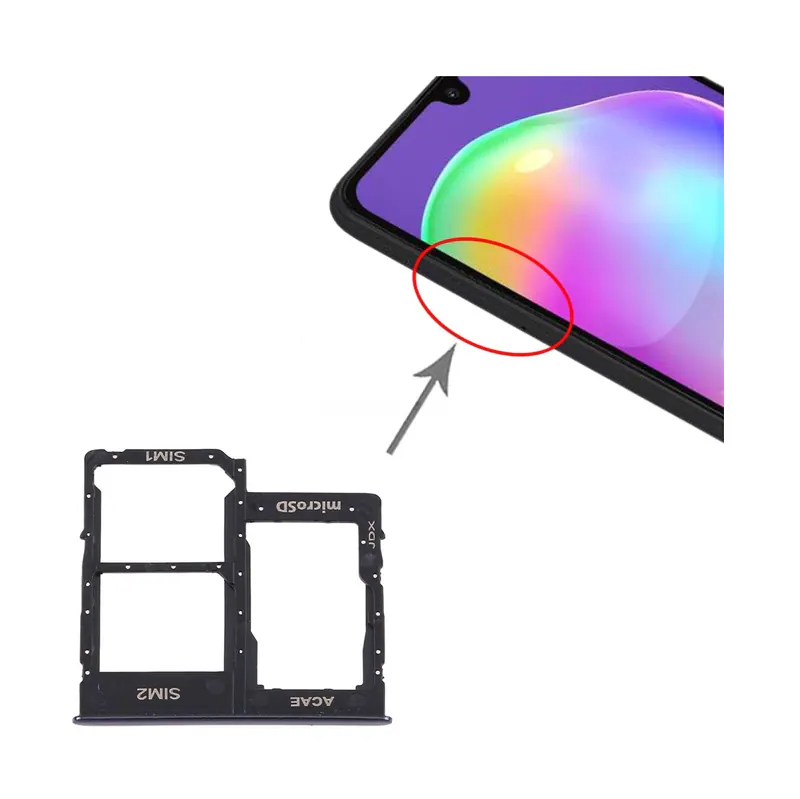 For Samsung Galaxy A315 / A31 SIM Card Tray + SIM Card Tray + Micro SD Card Tray (Black) — image 1