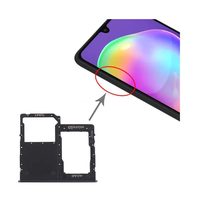For Samsung Galaxy A31 SIM Card Tray + Micro SD Card Tray (Black) — image 1