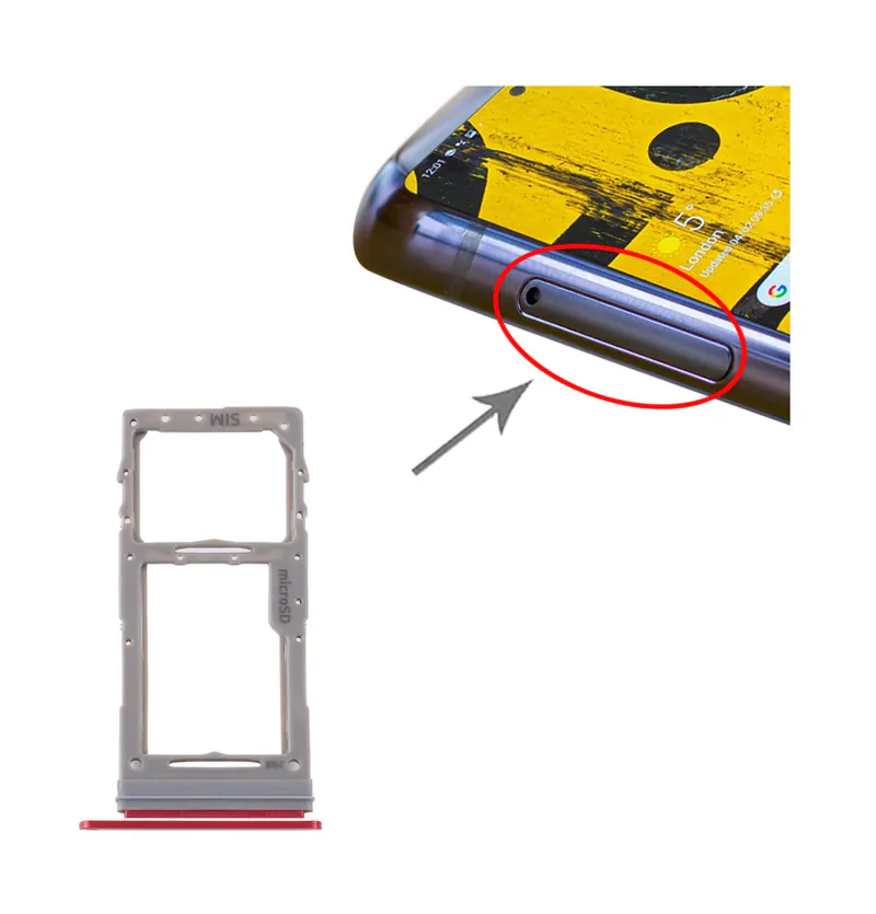 For Samsung Galaxy Note 10 Lite SM-N770 SIM Card Tray + Micro SD Card Tray (Red) — image 1