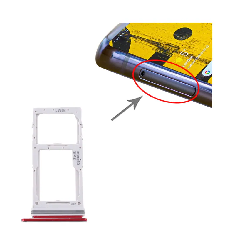 For Samsung Galaxy Note 10 Lite SM-N770 SIM Card Tray + SIM Card Tray / Micro SD Card Tray (Red) — image 1