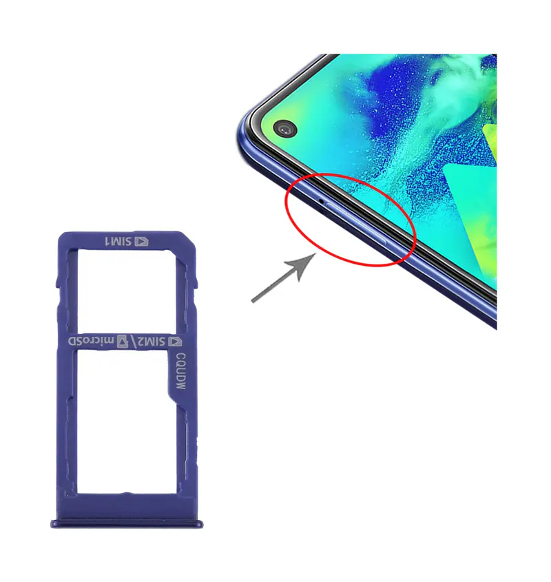 For Samsung Galaxy M40 SM-M405 SIM Card Tray + SIM Card Tray / Micro SD Card Tray (Dark Blue) — image 1