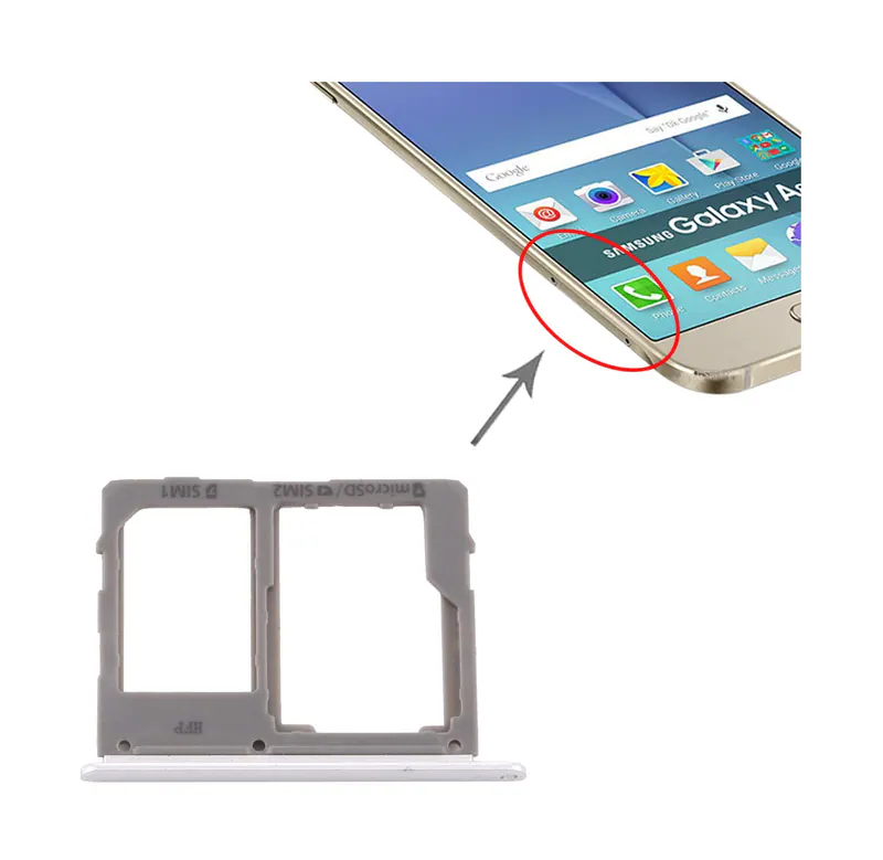 For Samsung Galaxy A8 Star / A9 Star SM-G8850 SIM Card Tray + SIM Card Tray / Micro SD Card Tray (Silver) — image 1