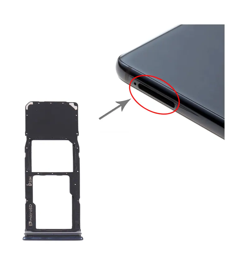 For Samsung Galaxy A9 (2018) SM-A920 SIM Card Tray + Micro SD Card Tray (Black) — image 1