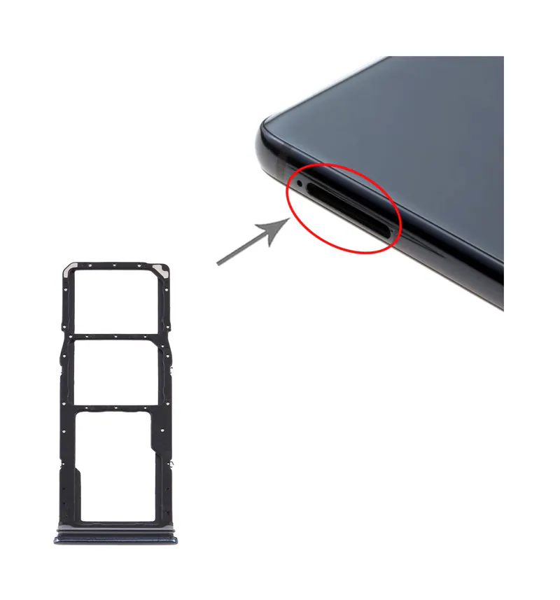 For Samsung Galaxy A9 (2018) SM-A920 SIM Card Tray + SIM Card Tray + Micro SD Card Tray (Black) — image 1