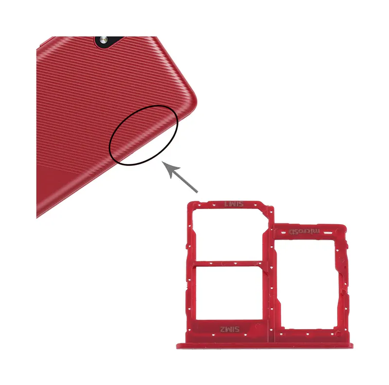 For Samsung Galaxy A01 Core SM-A013 SIM Card Tray + SIM Card Tray + Micro SD Card Tray (Red) — image 1