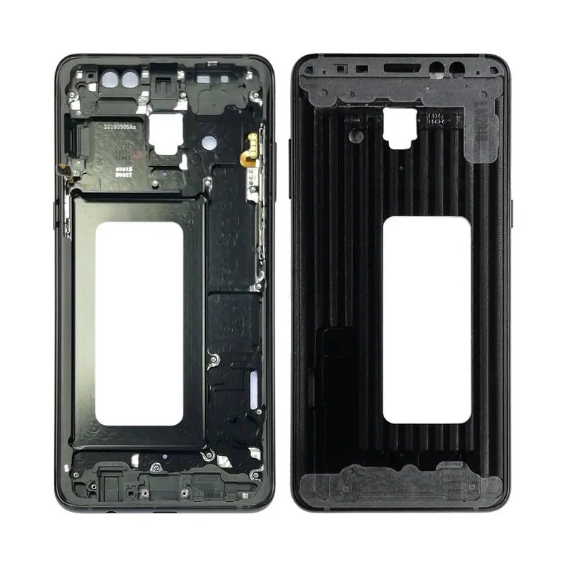 For Galaxy A8+ (2018), A730F, A730F/DS Front Housing LCD Frame Bezel Plate (Black) — image 1