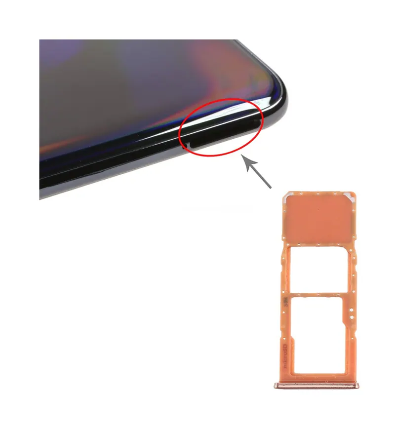 For Galaxy A70 SIM Card Tray + Micro SD Card Tray (Orange) — image 1