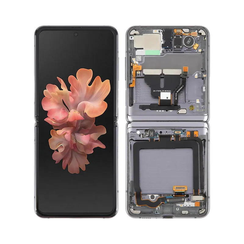 For Samsung Galaxy Z Flip 5G SM-F707 LCD Screen Digitizer Full Assembly with Frame (Grey) — image 1