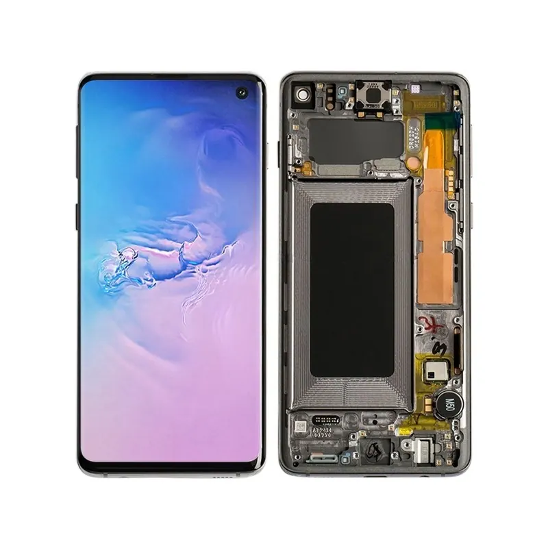 Original Super AMOLED LCD Screen with Frame for Galaxy S10 4G Digitizer Full Assembly (Black) — image 1