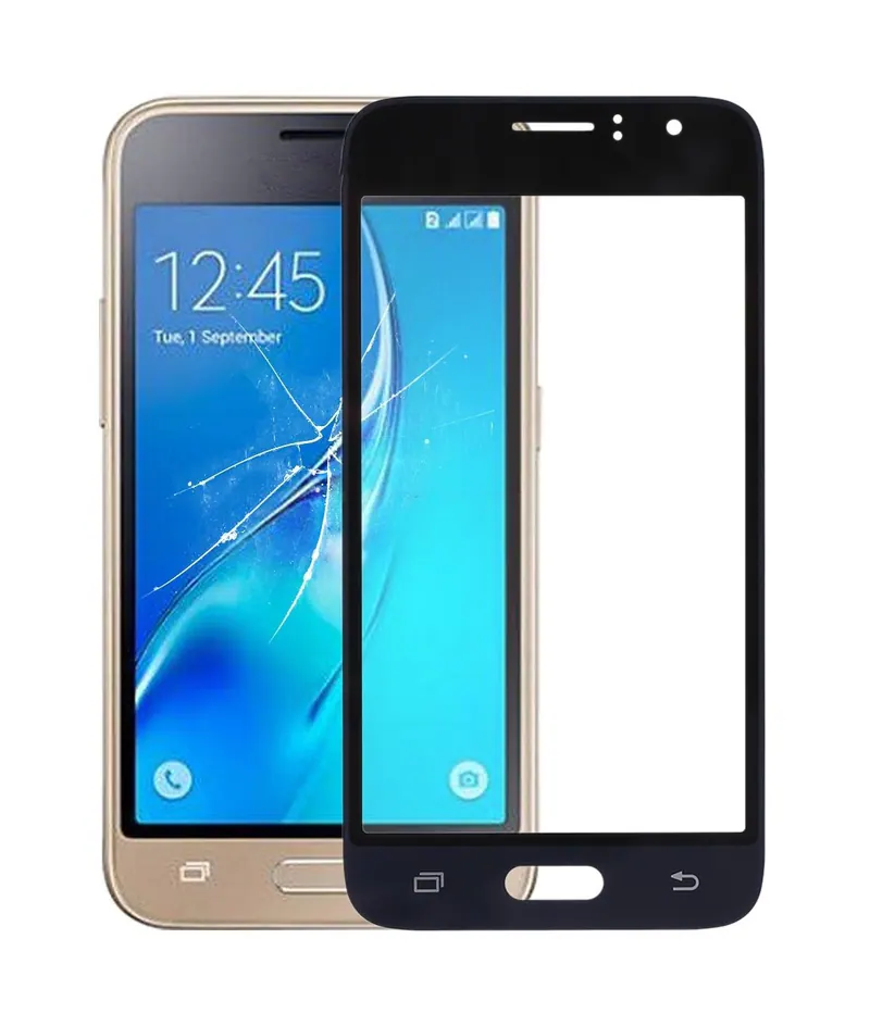 For Galaxy J1 (2016) / J120 Front Screen Outer Glass Lens (Black) — image 1