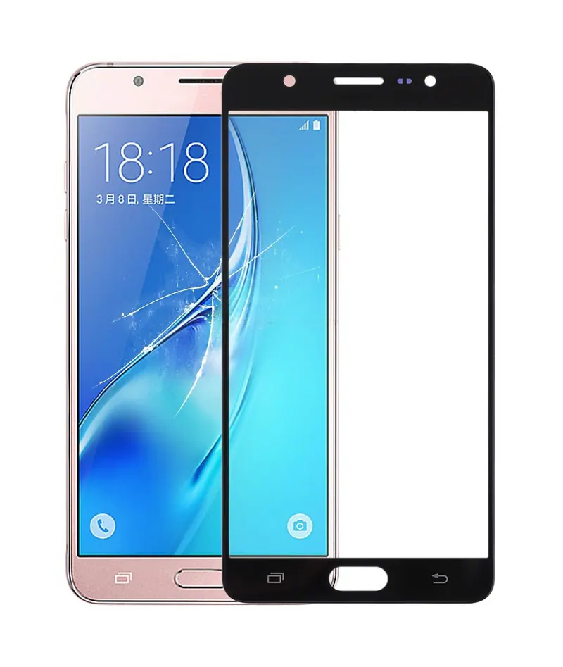 For Galaxy J7 Max Front Screen Outer Glass Lens (Black) — image 1