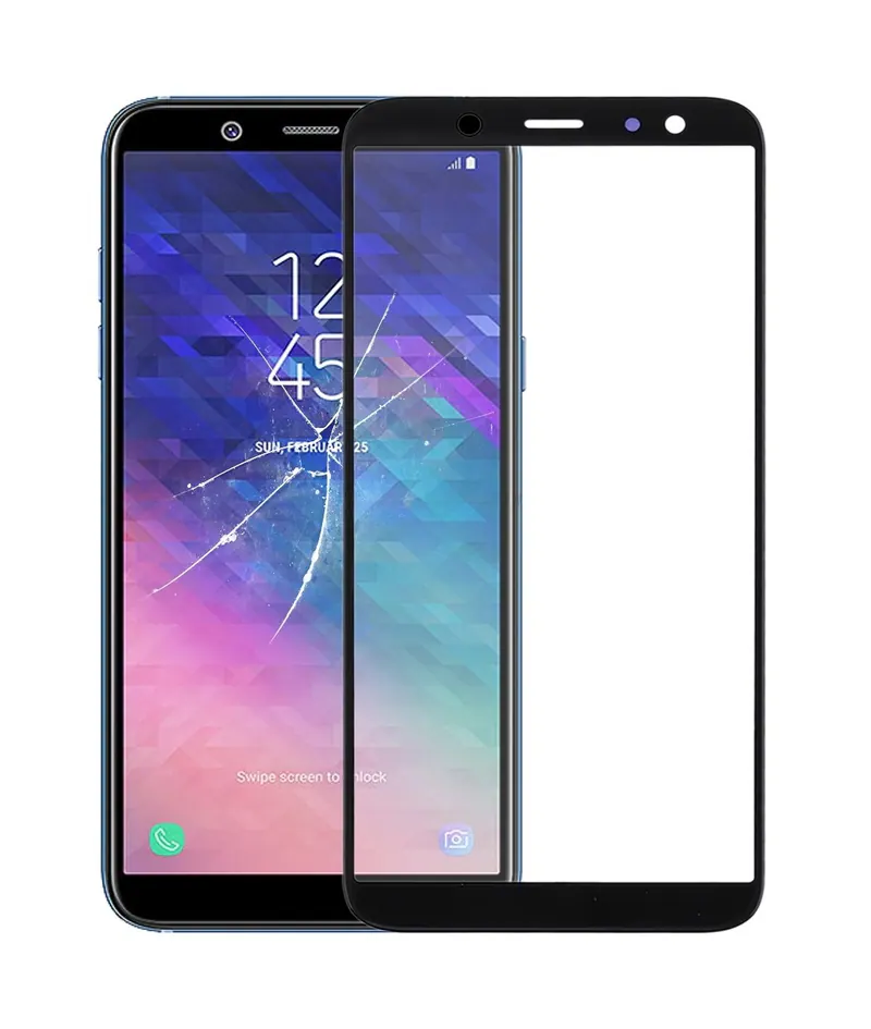 For Galaxy A6 (2018) Front Screen Outer Glass Lens (Black) — image 1