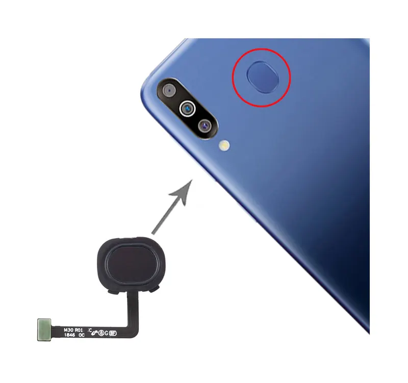 For Galaxy M30 Fingerprint Sensor Flex Cable(Black) — image 1