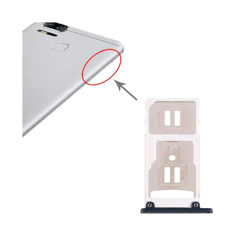 SIM Card Tray + SIM Card Tray / Micro SD Card Tray for Asus Zenfone 3 Zoom ZE553KL(Black) — image 1