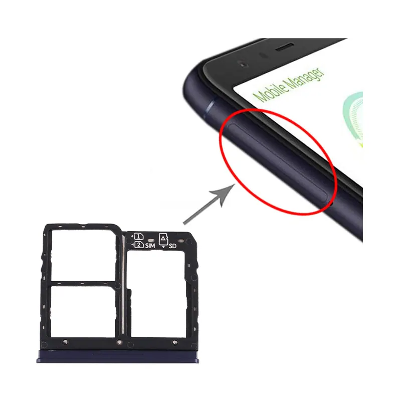 SIM Card Tray + SIM Card Tray + Micro SD Card Tray for Asus Zenfone Max Plus (M1) ZB570TL / X018D(Blue) — image 1