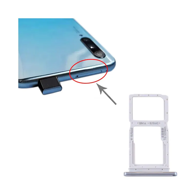 SIM Card Tray + SIM Card Tray / Micro SD Card Tray for Huawei Y9s(Silver) — image 1