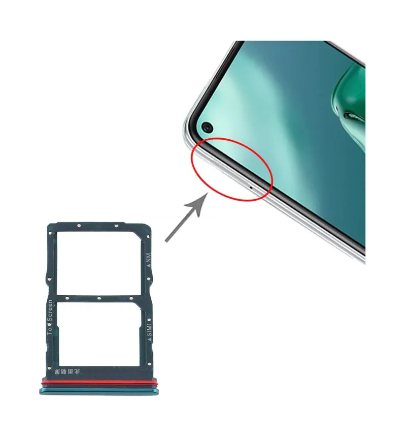 SIM Card Tray + NM Card Tray for Huawei P40 Lite 5G (Green) — image 1
