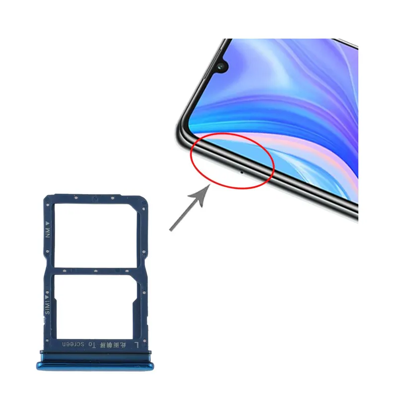 SIM Card Tray + NM Card Tray for Huawei Y8p (Blue) — image 1