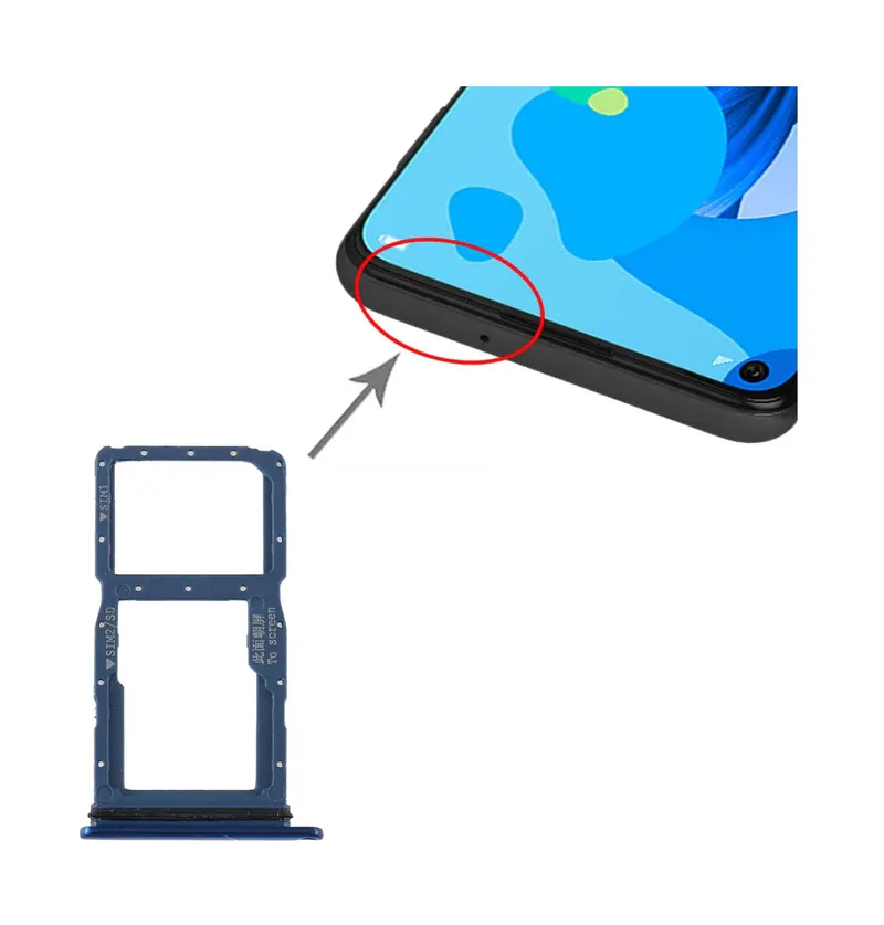 SIM Card Tray + SIM Card Tray / Micro SD Card Tray for Huawei P20 Lite (2019) (Blue) — image 1