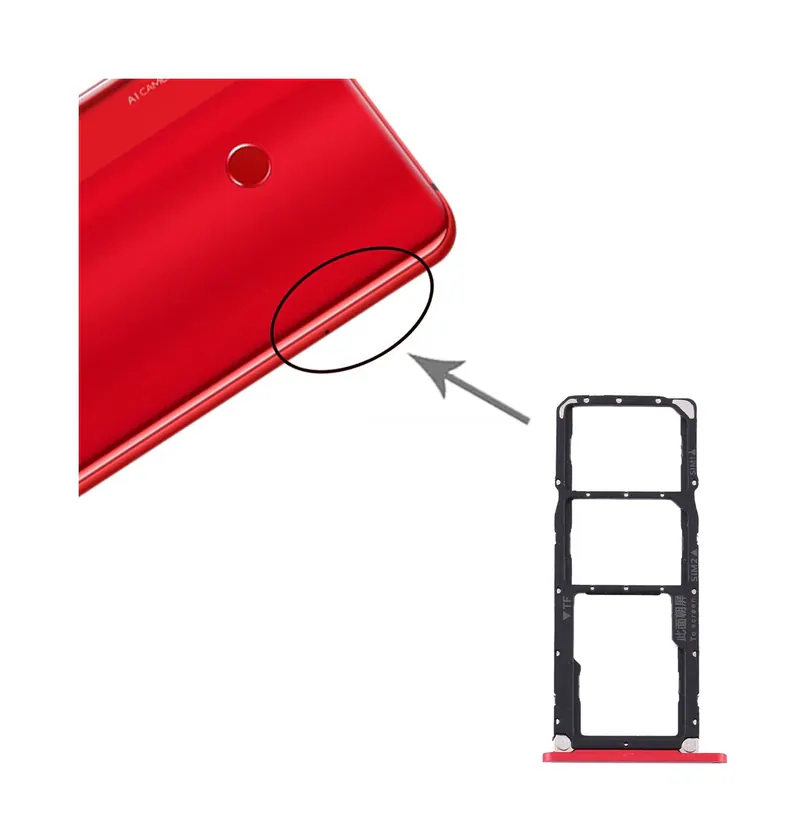 SIM Card Tray + SIM Card Tray + Micro SD Card Tray for Huawei Enjoy Max (Red) — image 1