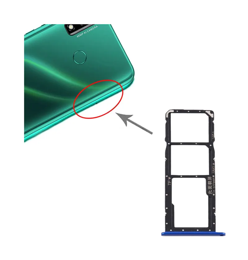 SIM Card Tray + SIM Card Tray + Micro SD Card Tray for Huawei Y8s (Blue) — image 1