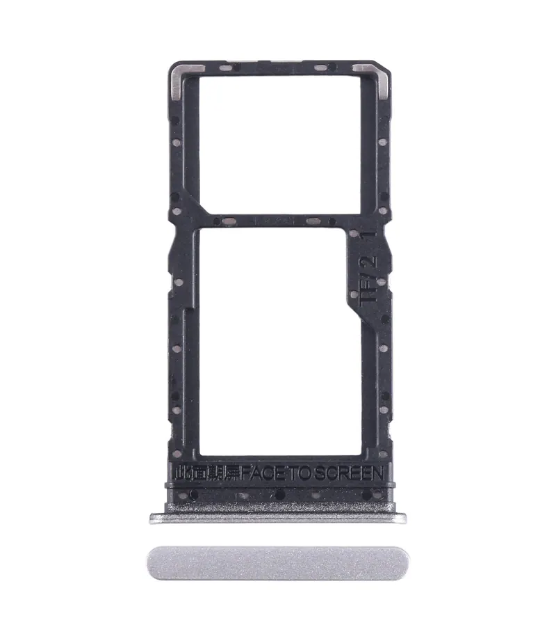 For Xiaomi Redmi 12 5G SIM Card Tray + SIM Card Tray / Micro SD Card Tray (Silver) — image 1