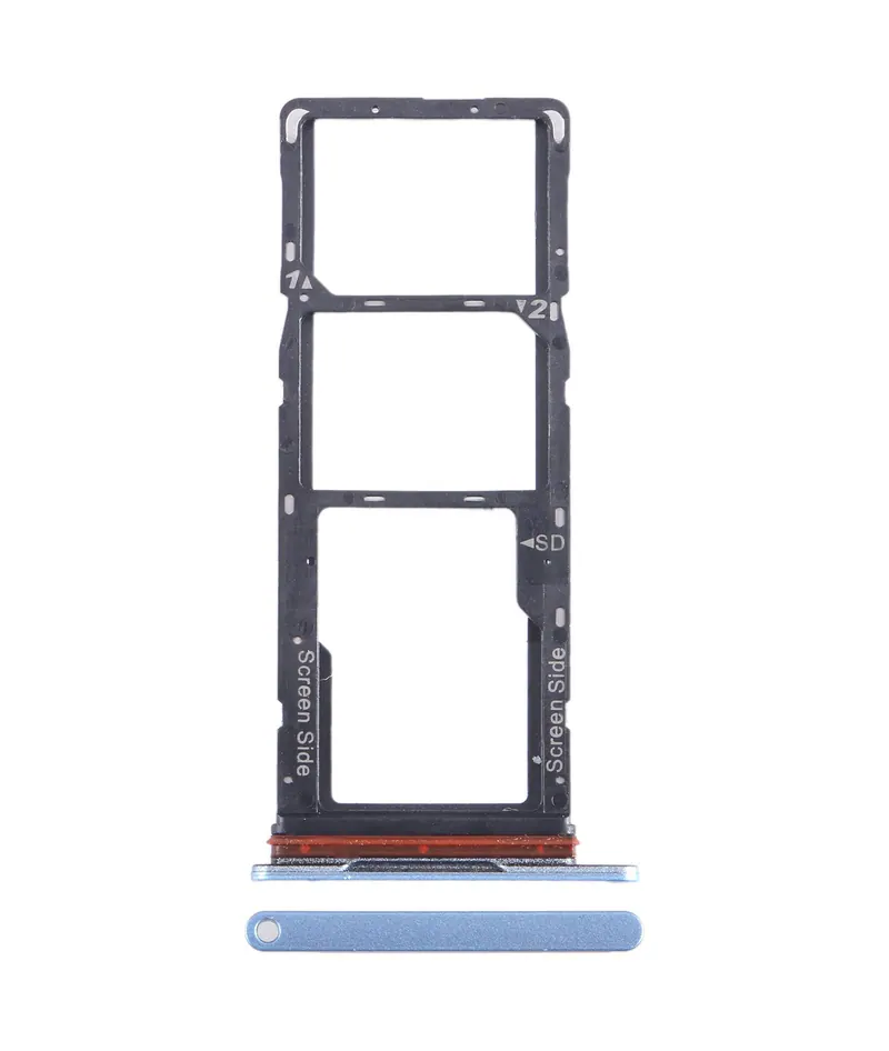 For Tecno Pop 7 BF6 SIM Card Tray + SIM Card Tray + Micro SD Card Tray (Blue) — image 1