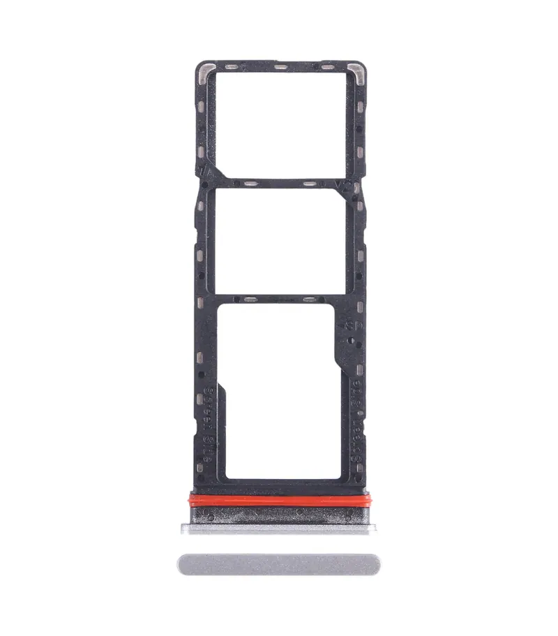 For Infinix Hot 12 X6817 SIM Card Tray + SIM Card Tray + Micro SD Card Tray (Silver) — image 1