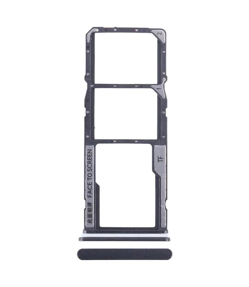 For Xiaomi Redmi Note 12 4G SIM Card Tray + SIM Card Tray + Micro SD Card Tray (Black) — image 1